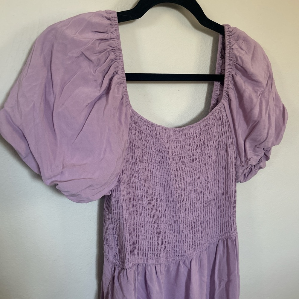 Lavender Puff Sleeve Dress - Picture 3 of 5